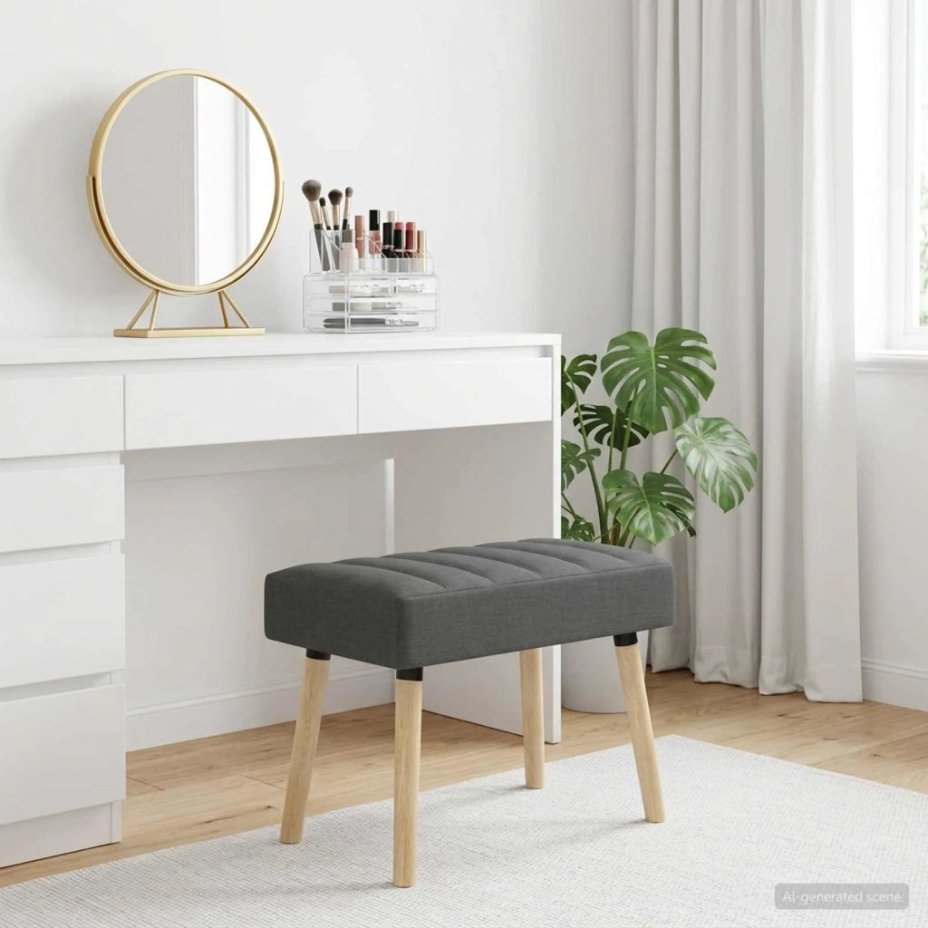 Panchina trapuntata a canale Grigio Scuro 60 x 40 x 45 cm 42038460