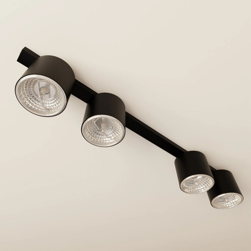 Faretto da soffitto Nano in acciaio nero