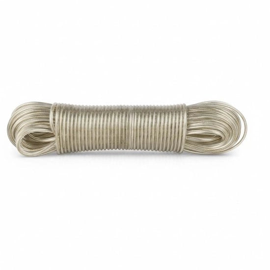 Corda a filo metallico 30 m - PVC - Flessibile - Per esterno - Giardino/camping - Adatto per abbigliamento e biancheria - Corda per appendere