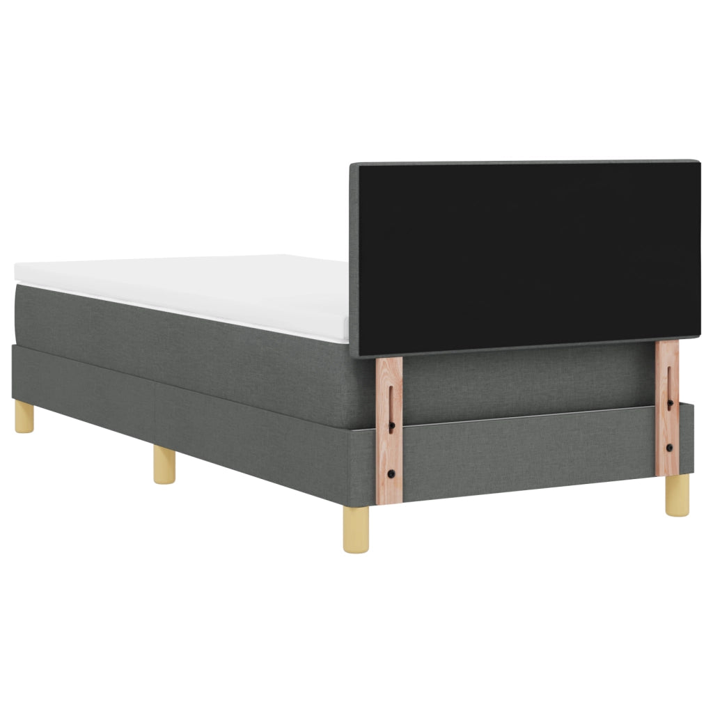 Letto Box Spring con Materasso & LED Grigio Scuro 90x200 cm Tessuto