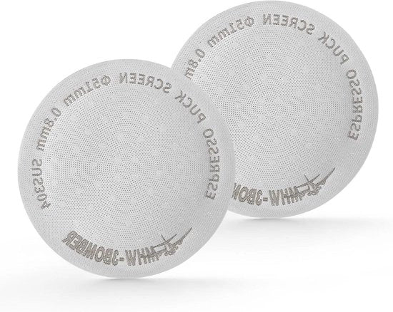 Due pezzi di schermo Puck 51 mm 08 mm spessore acciaio inossidabile 180 μm filtro espresso per filtro riciclabile