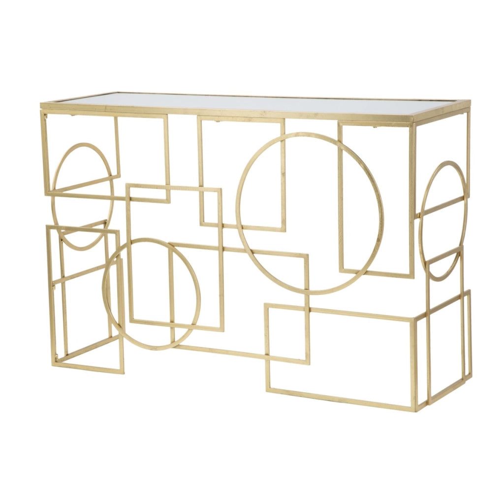 Tavolo Consolle VKH625, Oro, Metallo, 120x41x81 cm