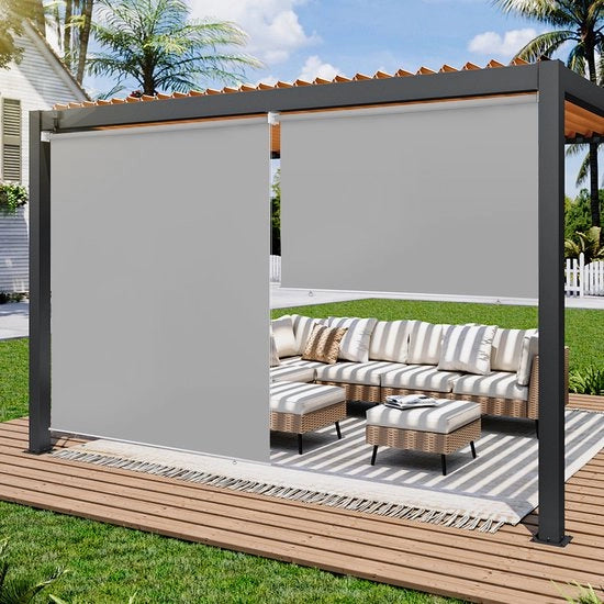 Reticolo di Ombreggiamento 180x240cm - Grigio Chiaro - Impermeabile e Protezione UV 80% - 2 Pezzi