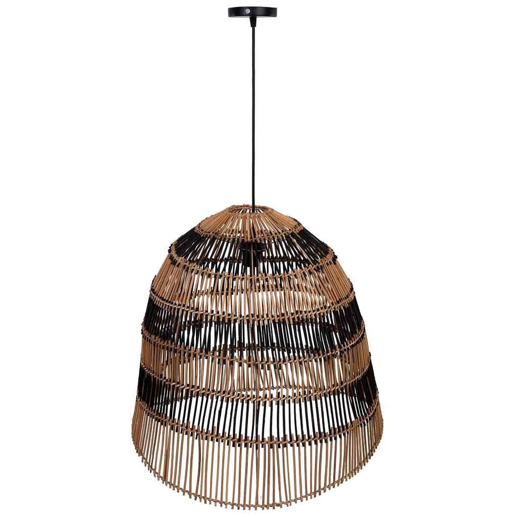 Lampada da soffitto in rattan marrone D56x55,5h cm