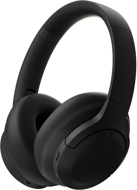 Cuffia stereo Bluetooth senza fili con riduzione del rumore, design aperto, alta qualità audio, basso potente, microfono, compatibilità con telefono cellulare e computer. Nero.