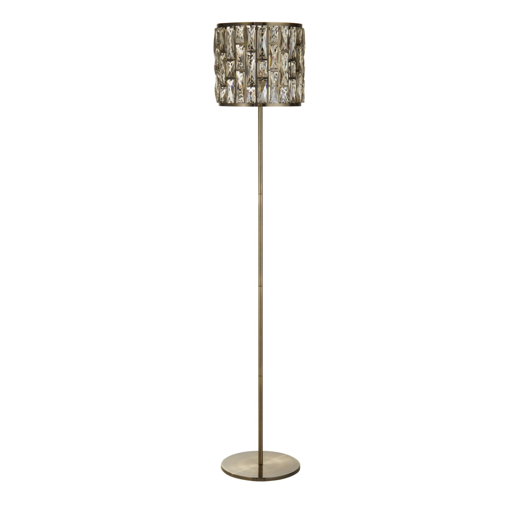 Piantana Classico Gioiello Acciaio Ottone Vetro 1 Luce E27