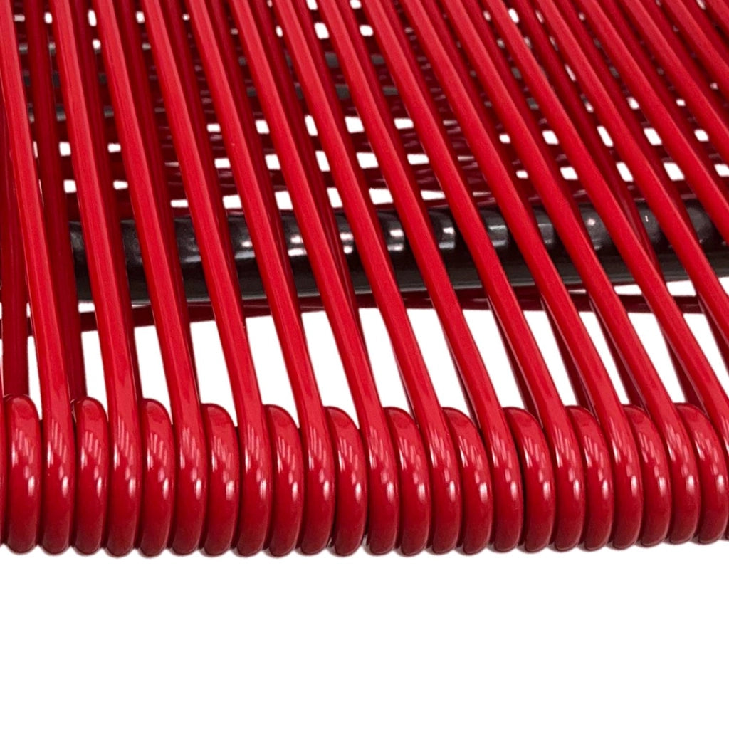 Marvin Sdraio Cordonata con Poggiapiedi Sedia a Sdraio da Giardino Filo in Pvc Pieghevole Metallo Poltrona Relax d Rosso