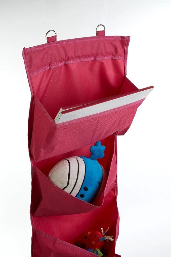 Organizzatore a 4 gusci per la porta in rosso acceso, polyester, 10x34x90