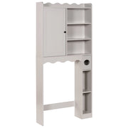 Mobile da bagno a colonna in MDF con ripiani, colore beige chiaro stile tradizionale