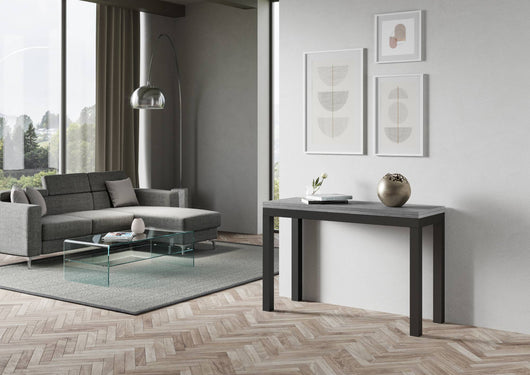 Tavolo Salvaspazio Allungabile 120x45/90x80/78 cm Everyday Double Cemento