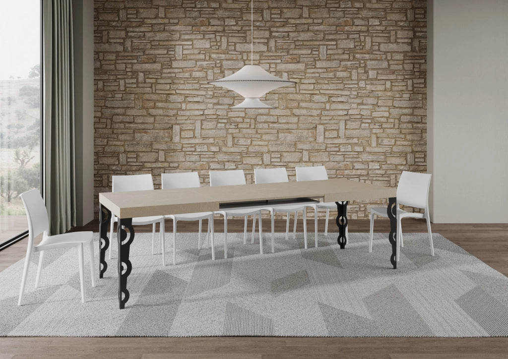 Tavolo allungabile 90x160/264 cm Karayan cashmere gambe antracite