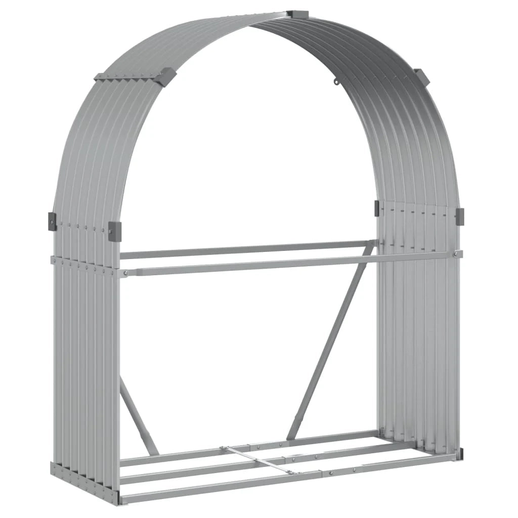 Portalegna argento 120 x 45 x 140 cm acciaio zincato Argento 02_0043790
