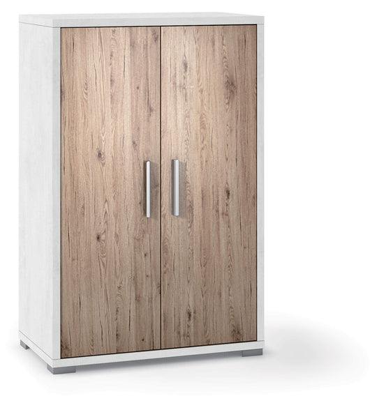 Mobile 2 Ante 71x110x41 cm Ossido Bianco/Rovere Naturale