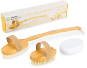 Rugborstello con setto di acciaio rimovibile e 3 opzetstukki sostitutivi, Scopa per doccia Borstello per il corpo Borstello a setole asciutte Borstello esfoliante con setole dure e morbide