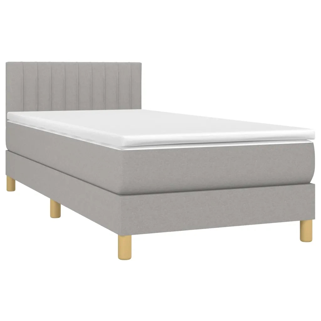 Letto a Molle Materasso e LED Grigio Chiaro 80x200 cm Tessuto 3133829