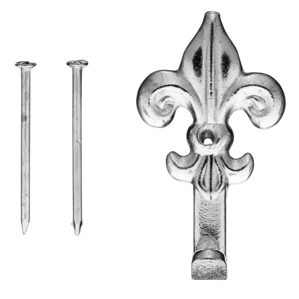 Set 15 Ganci Argento per Quadro Forma Giglio Chiodi da 17mm Ganci da 4,5cm 66883