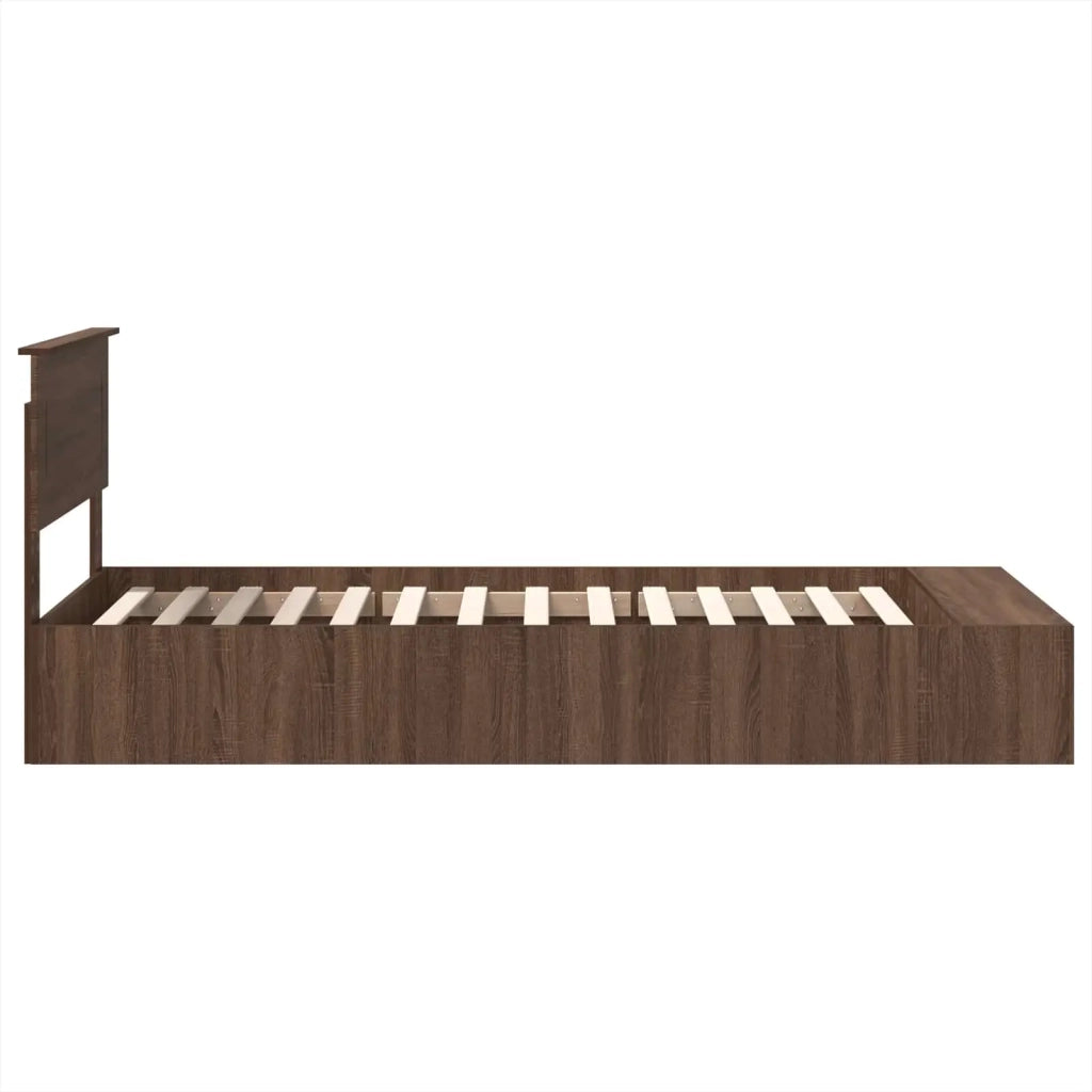 Struttura del letto con lo scaffale Rovere Marrone 90 x 190 cm 3408409
