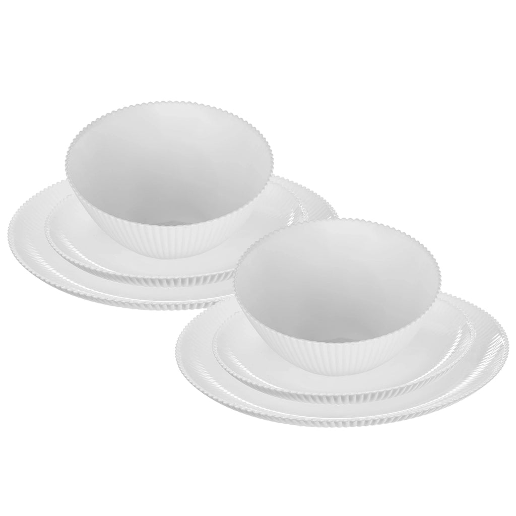 Set di stoviglie KADAX composto da 6 piatti, colore bianco.
