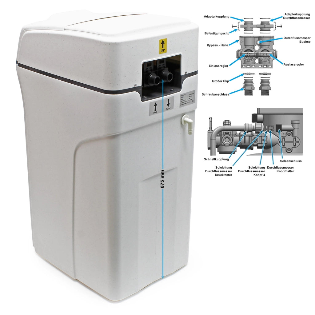 Naturewater Addolcitore Acqua a scambio ionico 3000L/h Dispositivo automatico per addolcimento acqua