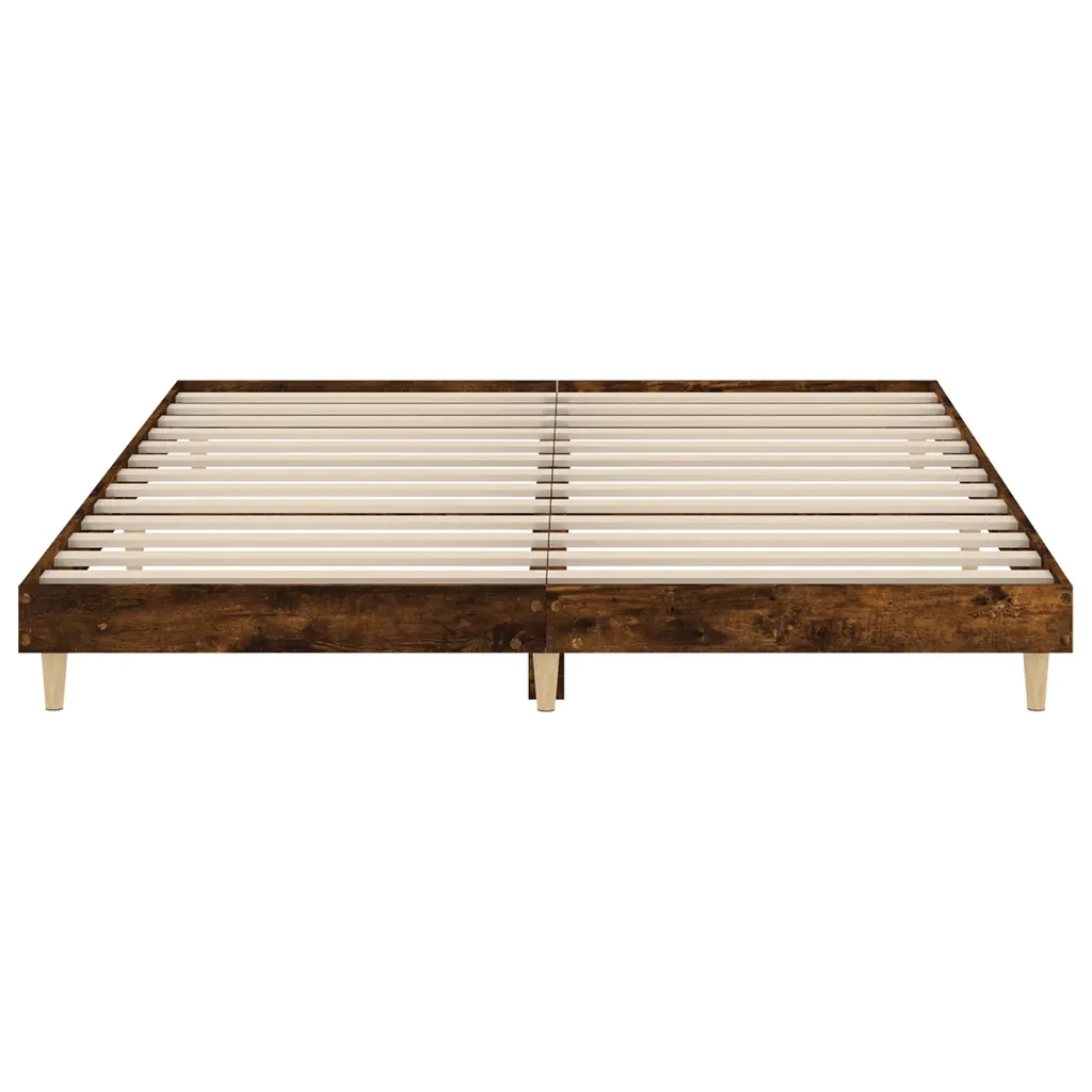 Giroletto senza Materasso-Struttura Letto Rovere Fumo 140x200 cm in Truciolato 846132