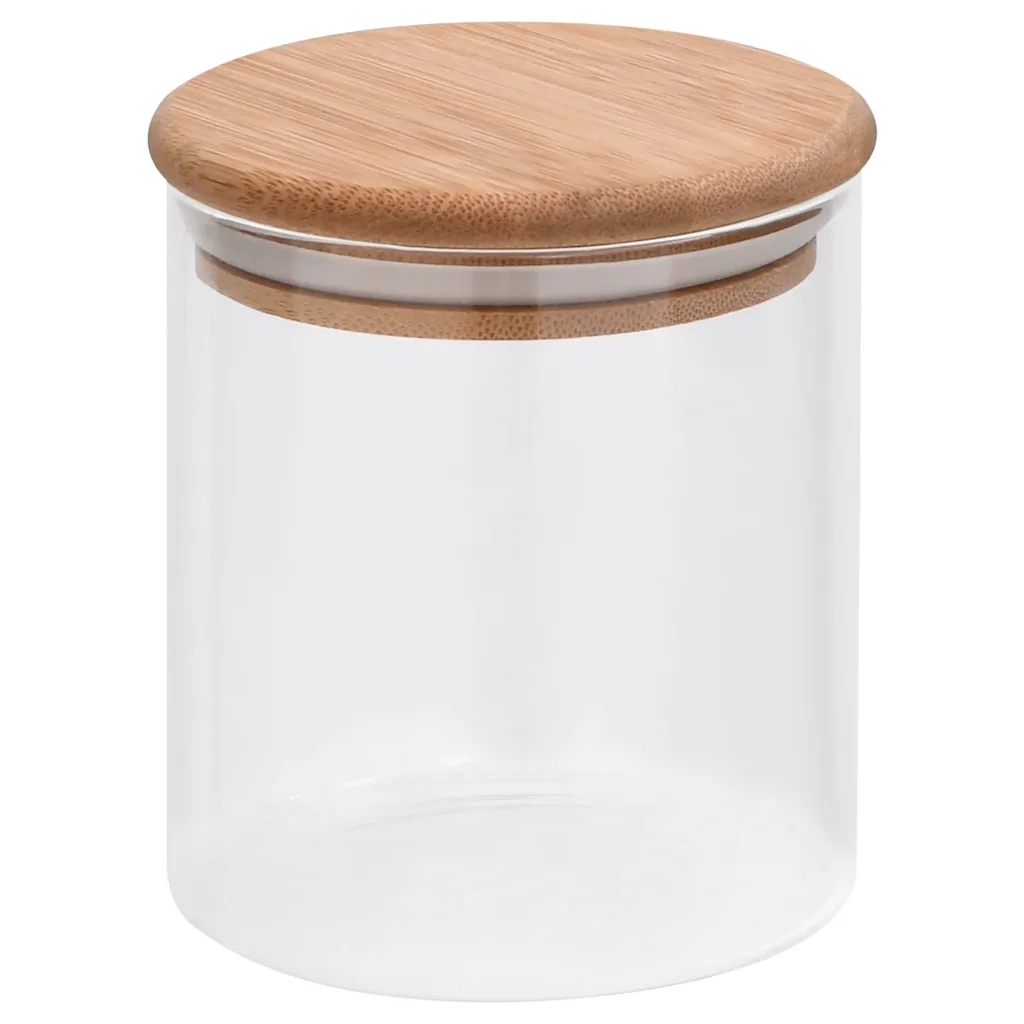 Barattoli di Vetro con Coperchio in BambÃ¹ 10 pz 600 ml