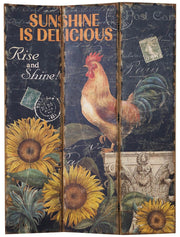 Biscottini Separé 'GALLO' con stampa monofacciale su tela in juta grezza L45xPR9xH183 cm