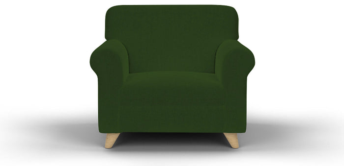 Copridivano Elasticizzato in Tessuto Verde Scuro 1 Posto