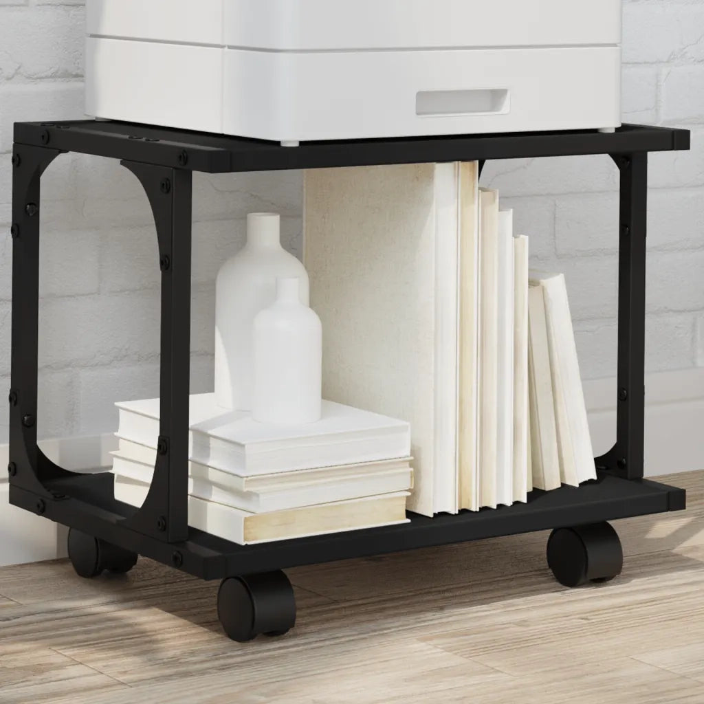 Supporto per Stampante 2 Livelli Nero 41x28x33,5 cm Multistrato 842271