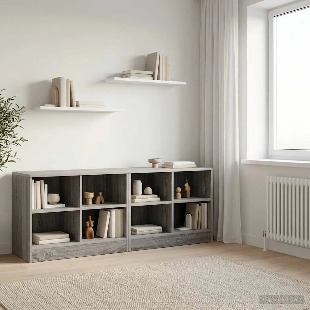 Armadietto per letto 2 pcs Sonoma grigio 66 x 33 x 48 cm