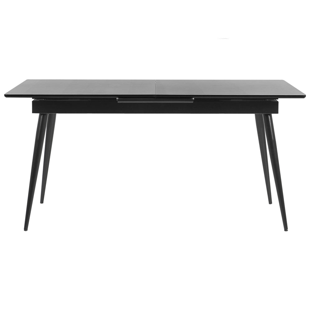 Tavolo da pranzo con gambe in metallo MDF Nero allungabile 160/200 x 90 cm per 6 persone Design minimalista