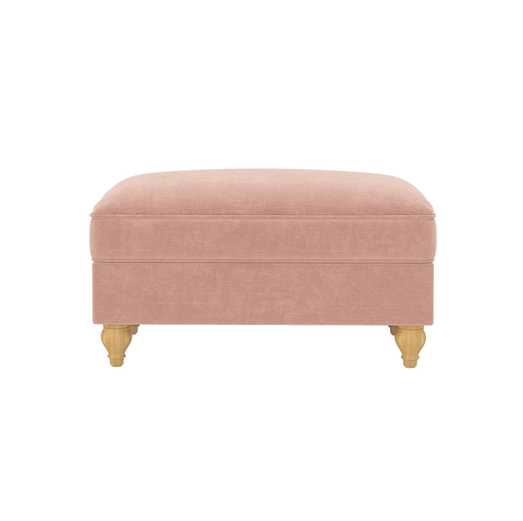 Pouf Windsor in tessuto ciniglia rosa