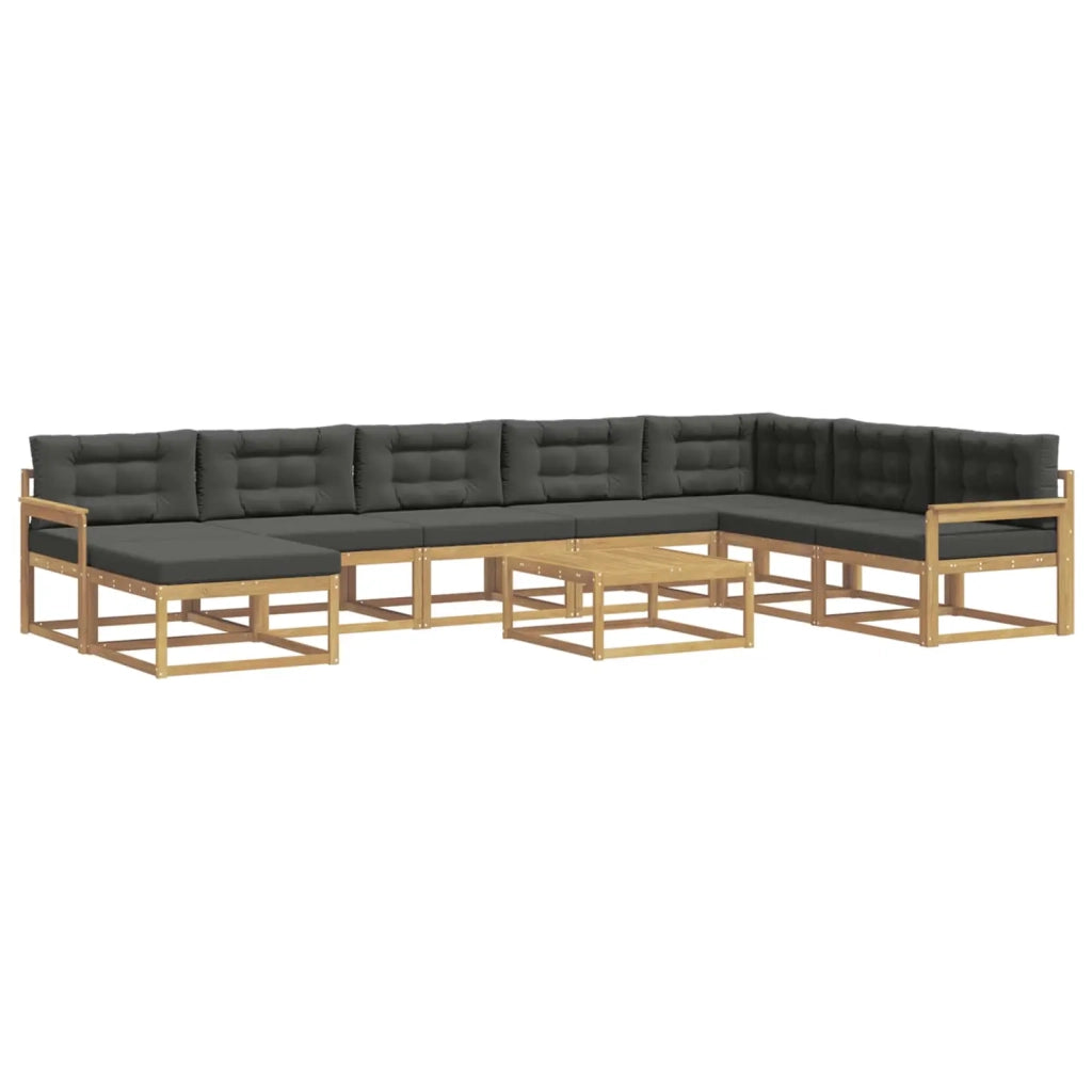 Set di divani da esterno 9 pz Bianco e Antracite 3386891