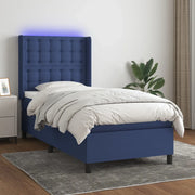 Letto a Molle con Materasso e LED Blu 80x200 cm in Tessuto cod mxl 35479