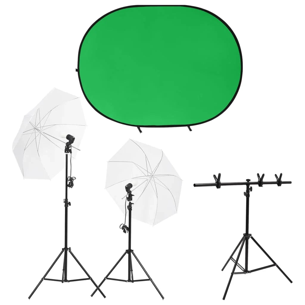 Kit per studio fotografico con illuminazione e schermo con sfondo nero 02_0042437