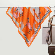 Sciarpa in seta con stampa zebrata, 70 cm, sciarpa quadrata in seta stampata, foulard da donna alla moda.