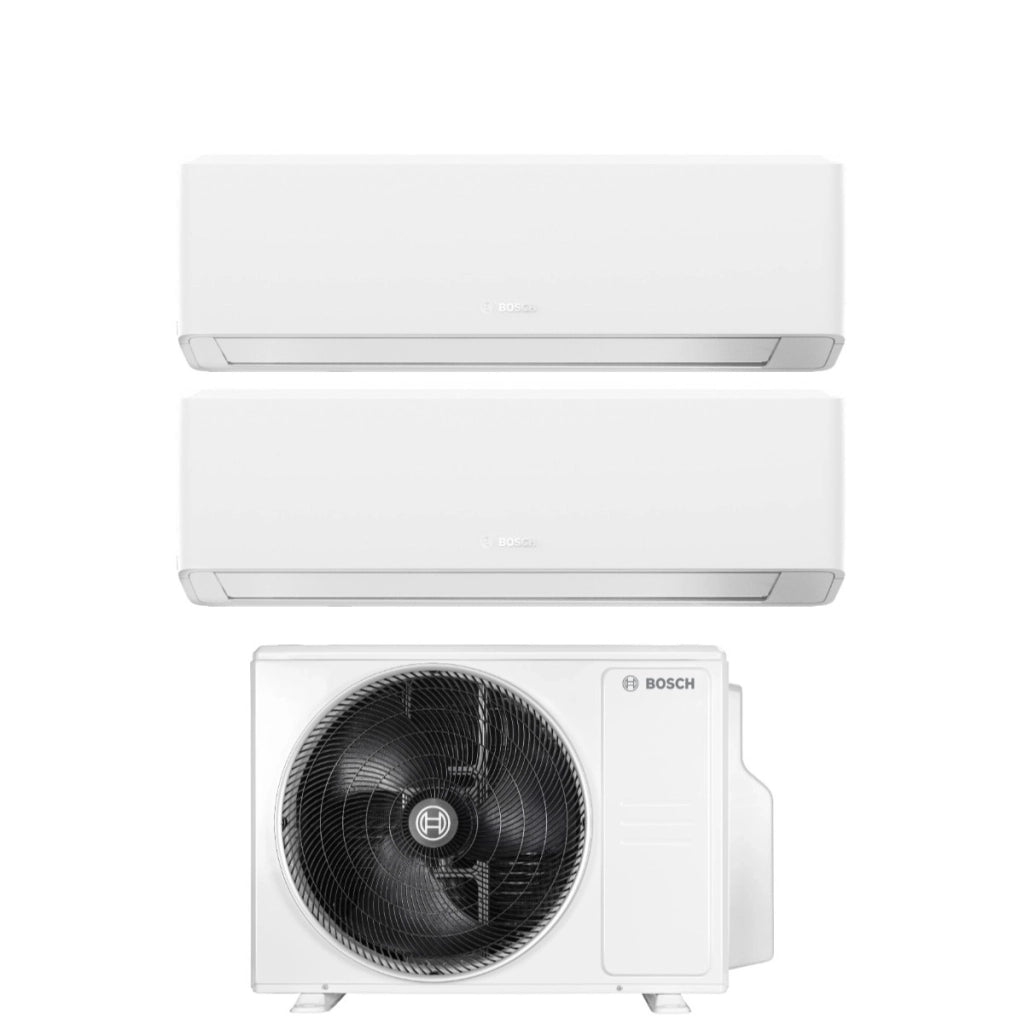 Condizionatore Dual Split Bosch Climate 7000i White 9+9 con 5000M 41/2 E R-32 Wi-Fi Integrato