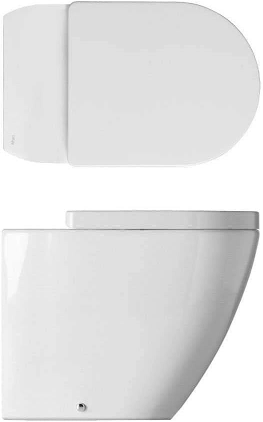 Sanitari filoparete senza brida Althea Cover in ceramica bianca wc+ bidet + sedile soft close slim