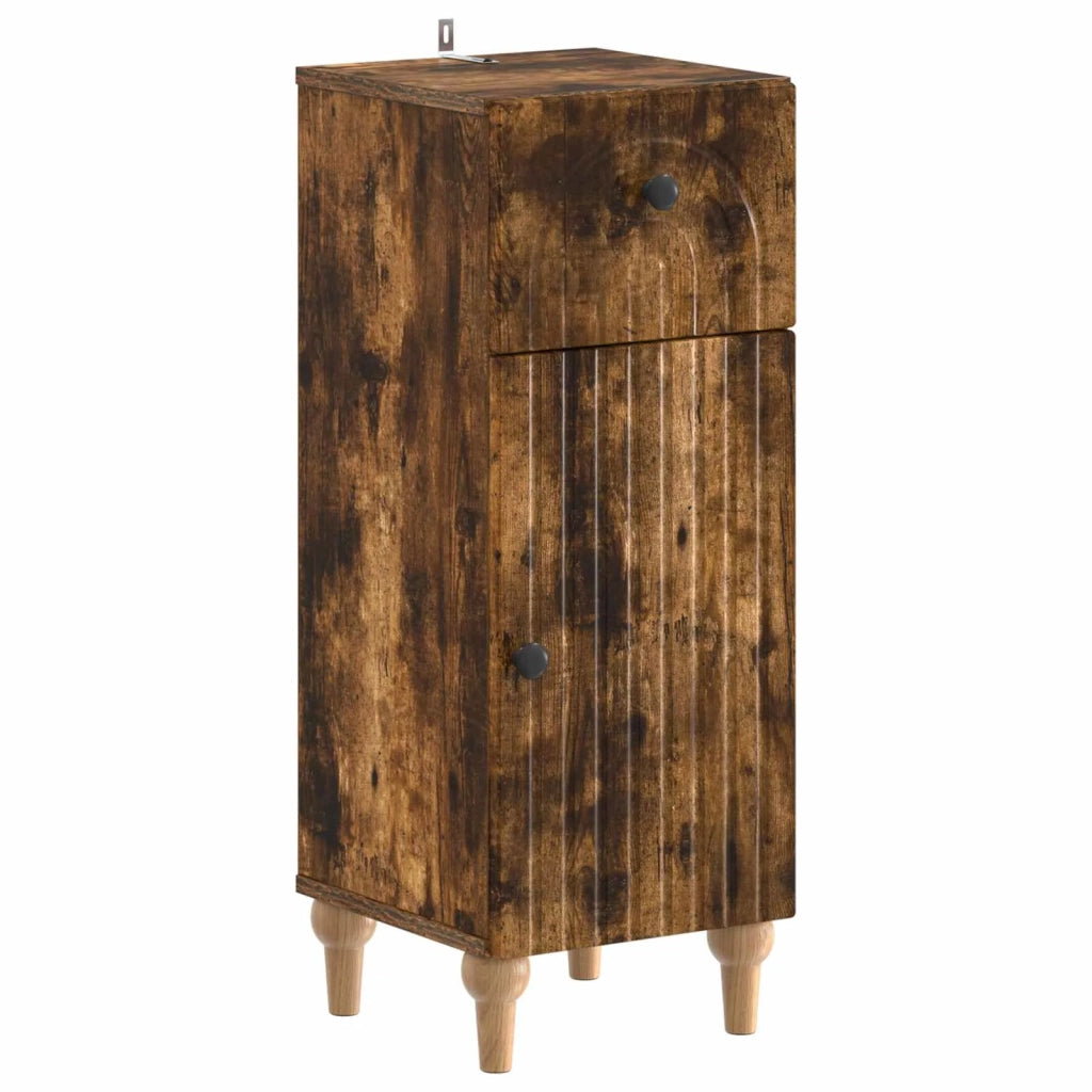 Set di Armadi da Bagno da 2 Pezzi ALKMAAR Rovere Fumo 3417995