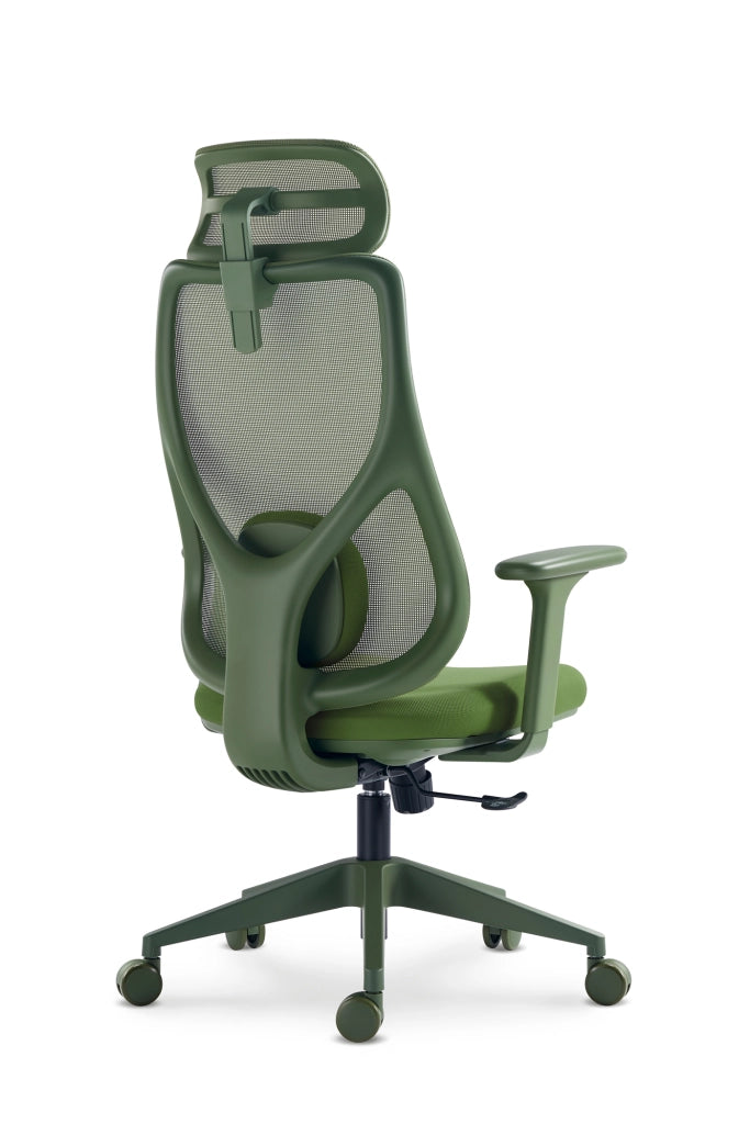 Sedia studio Hispanohogar altezza regolabile in tessuto verde