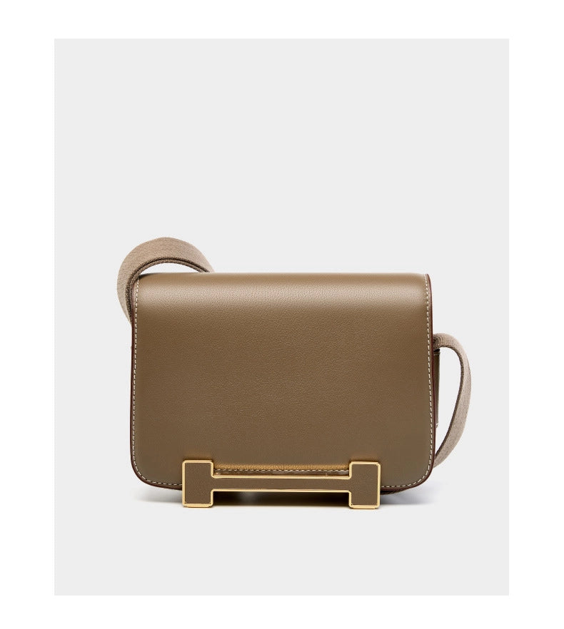 Borsa da donna in vera pelle, borsa a tracolla, piccola, quadrata, grigia