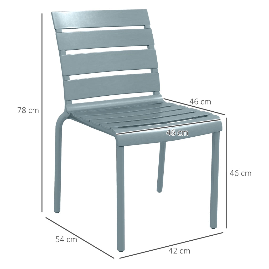 Set di 4 sedie da giardino impilabili ¨C zephmum ¨C grigio 42x54x78 cm
