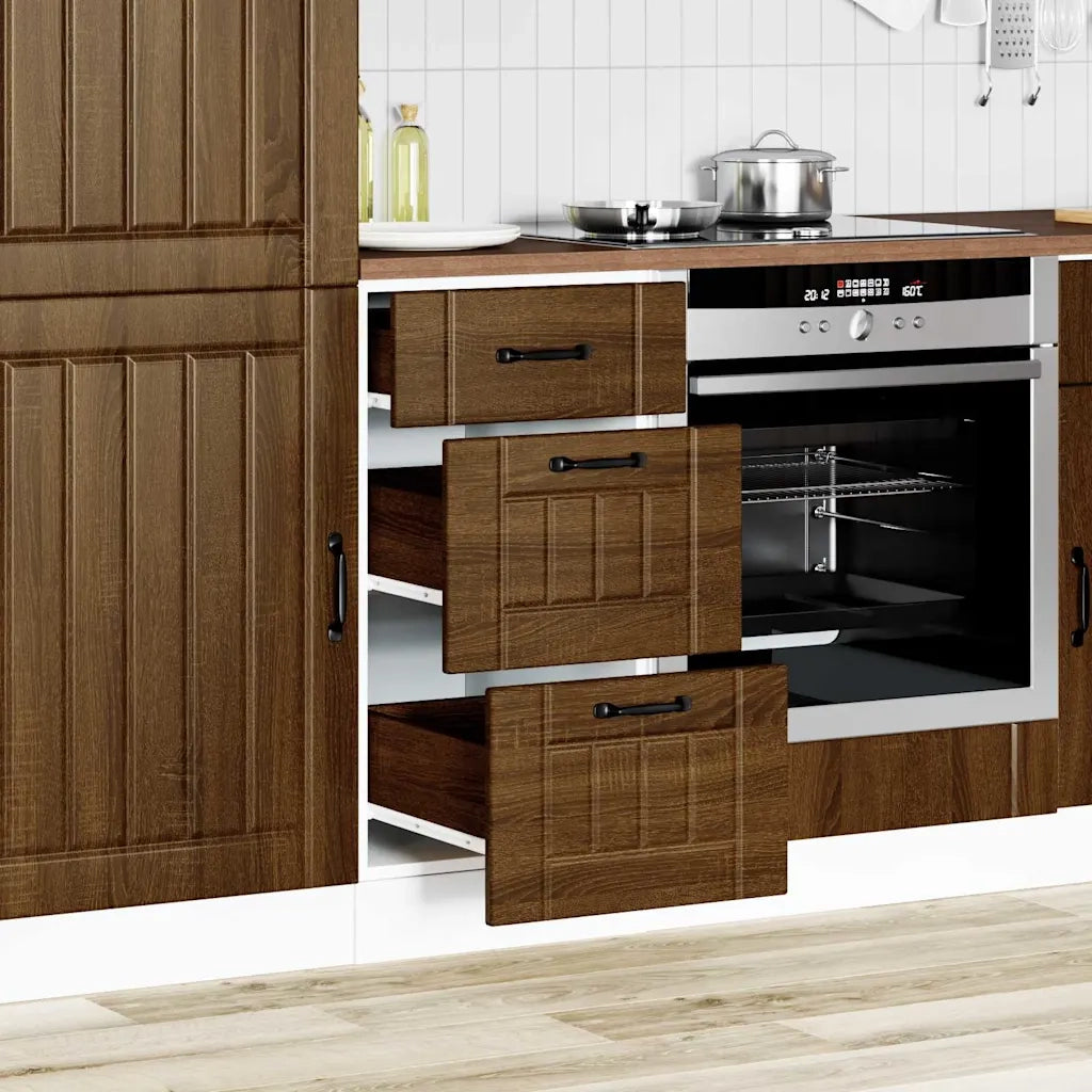 Base da Cucina Lucca Rovere Marrone in Legno Multistrato 854237