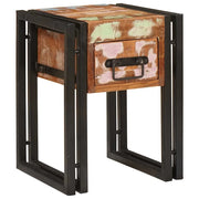 Tavolino con cassetto 30 x 30 x 40 cm Legno Recuperato Massello 4016716
