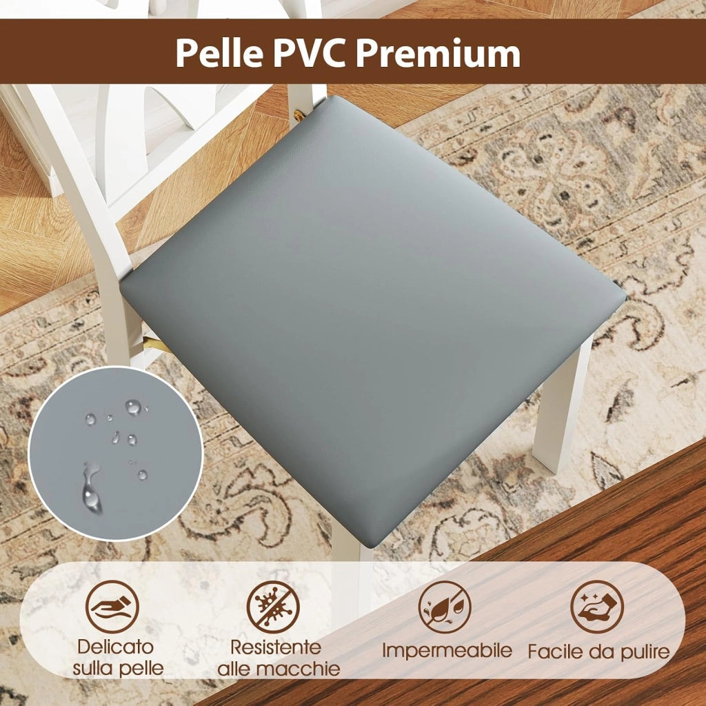 Set di 2 Sedie Pieghevoli, Sedie Ergonomiche di Gomma Senza Braccioli con Struttura in Legno di Gomma, Seduta Pieghevole da Pranzo con Schienale Curvo per Ristorante, Portata 150 kg (Bianco)