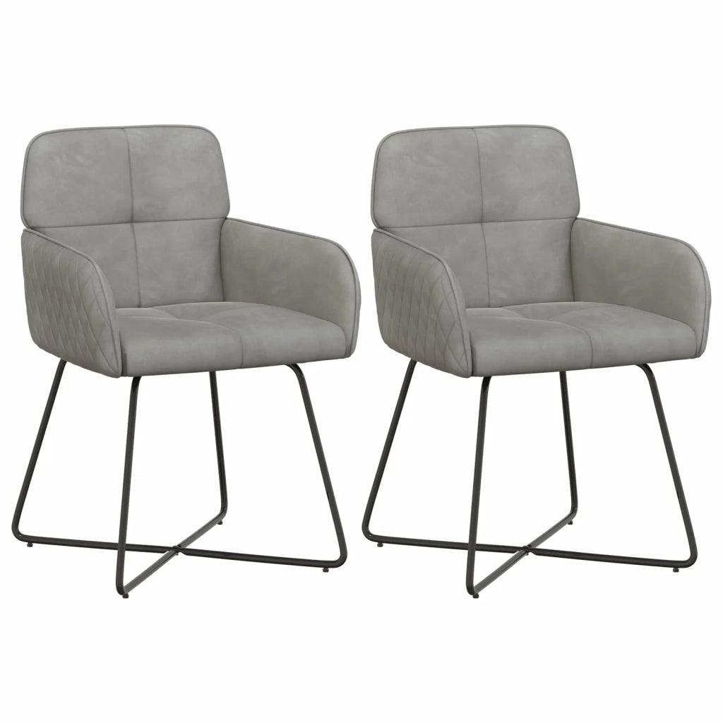Sedie da pranzo 2 pcs Velluto (V) Grigio Chiaro 42034293