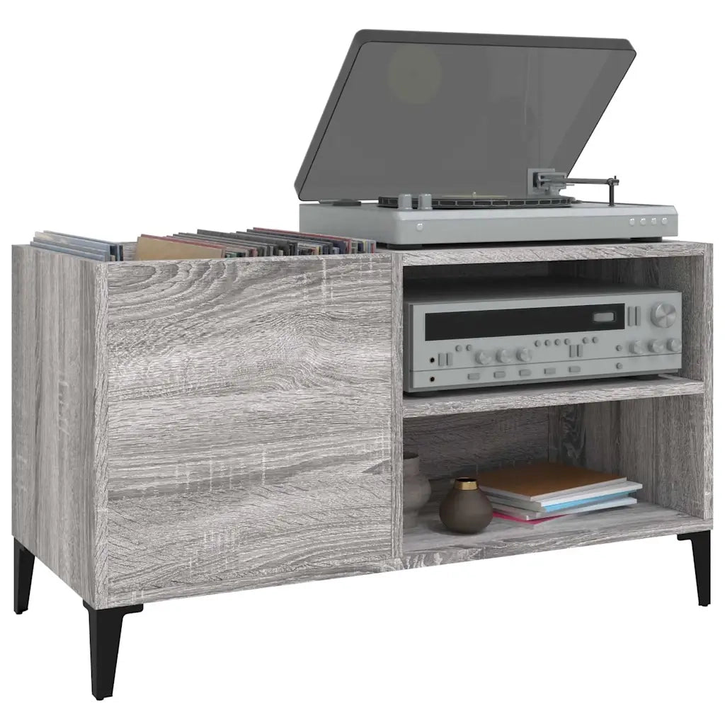 Mobile Porta Dischi Grigio Sonoma 84,5x38x48 Legno Multistrato 831955