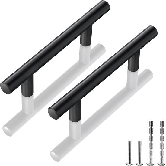 Maniglie per armadi da cucina in acciaio inossidabile - 20 pezzi - nero lucido - design moderno