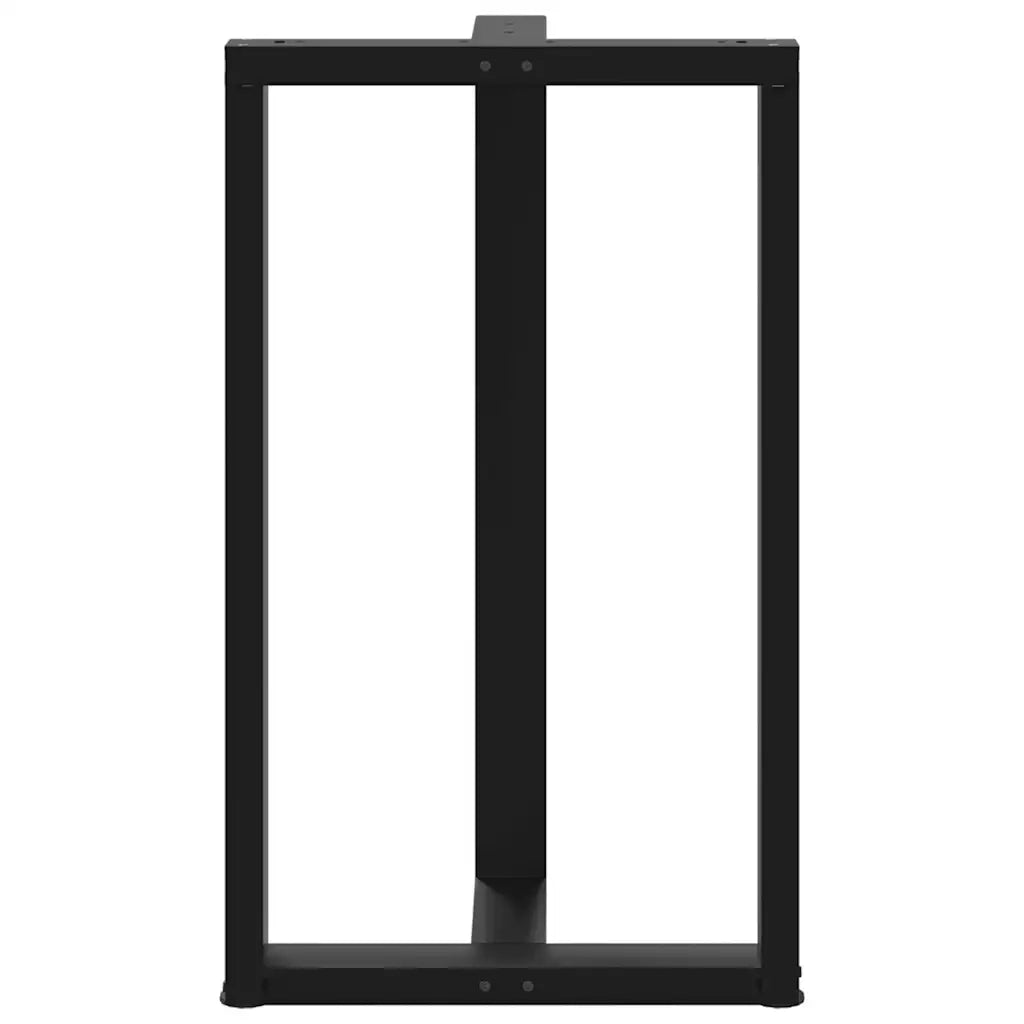 vidaXL Gambe per tavolo da bar a forma di T 2 pz nere 60x35x(100-101) cm in acciaio