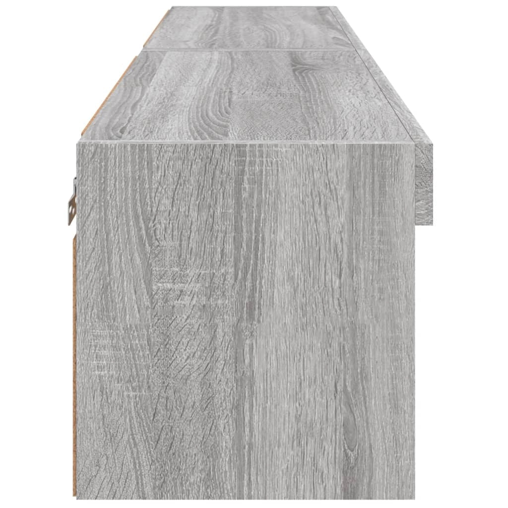 Mobile TV multimediale scaffale TV credenza mobile TV per sala da pranzo soggiorno camera da letto con luci LED 2 pezzi Sonoma 60 x 30 x 30 cm grigio 02_0028884