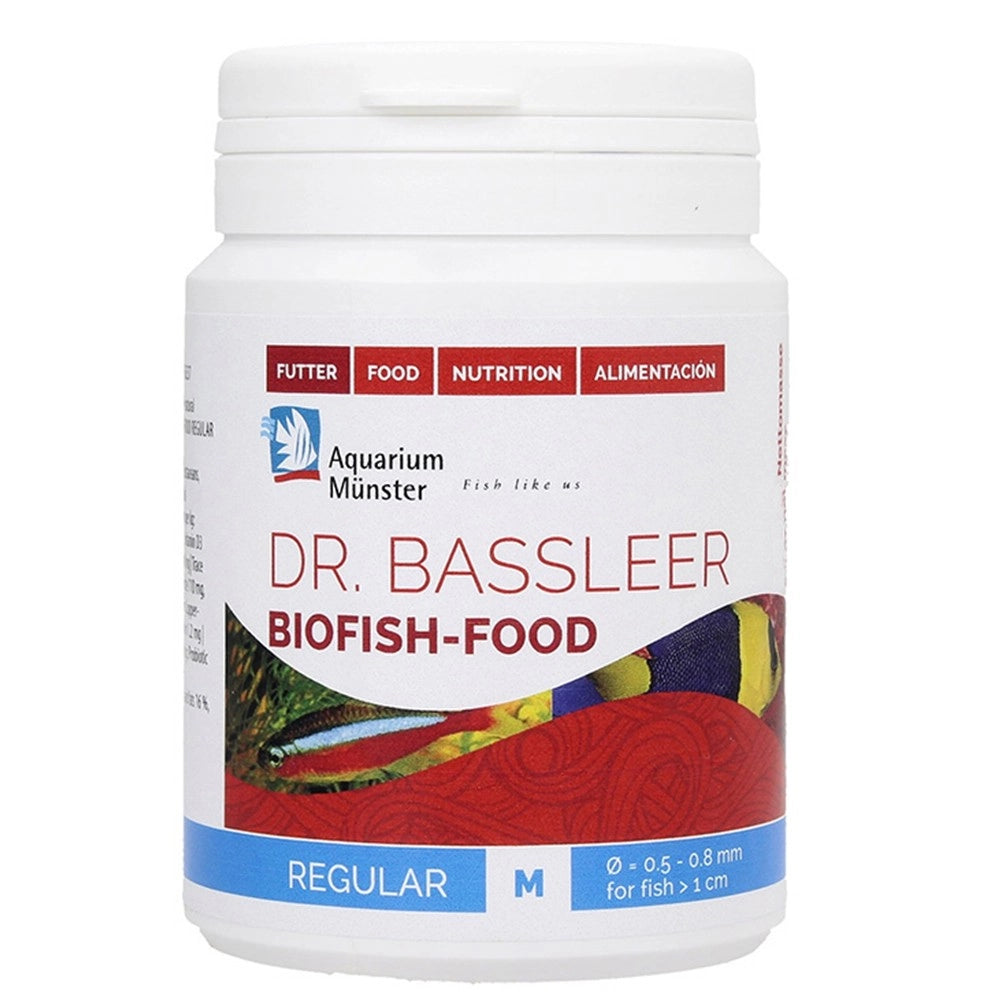 Aquarium Munster Dr.Bassleer Biofish Food Regular M Granulometria 0.5-0.8mm - mangime base per pesci ornamentali Formato: 250 ml